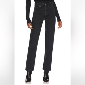 Agolde Lana Mid Rise Straight in Black